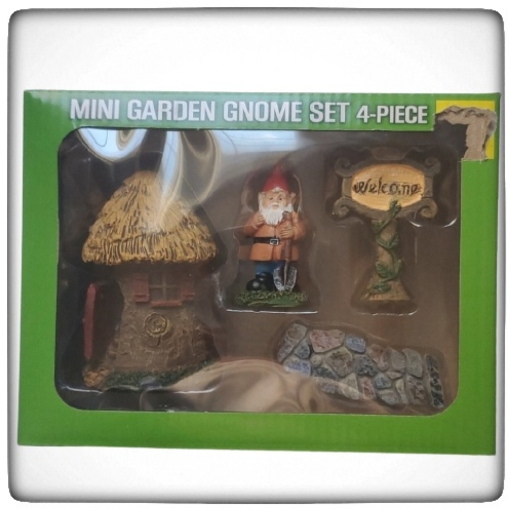 Gnome Mini Garden Set-4 Piece Set